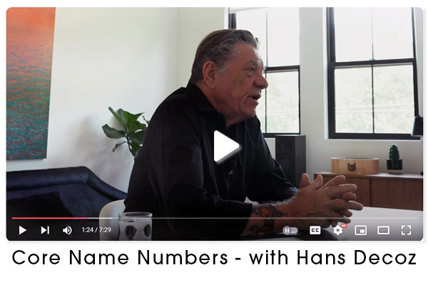 The Core Name Numbers, with numerologist Hans Decoz